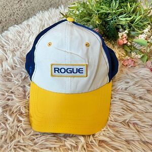 Rogue Fitness Yellow Blue White Mesh SnapBack Hat‎
